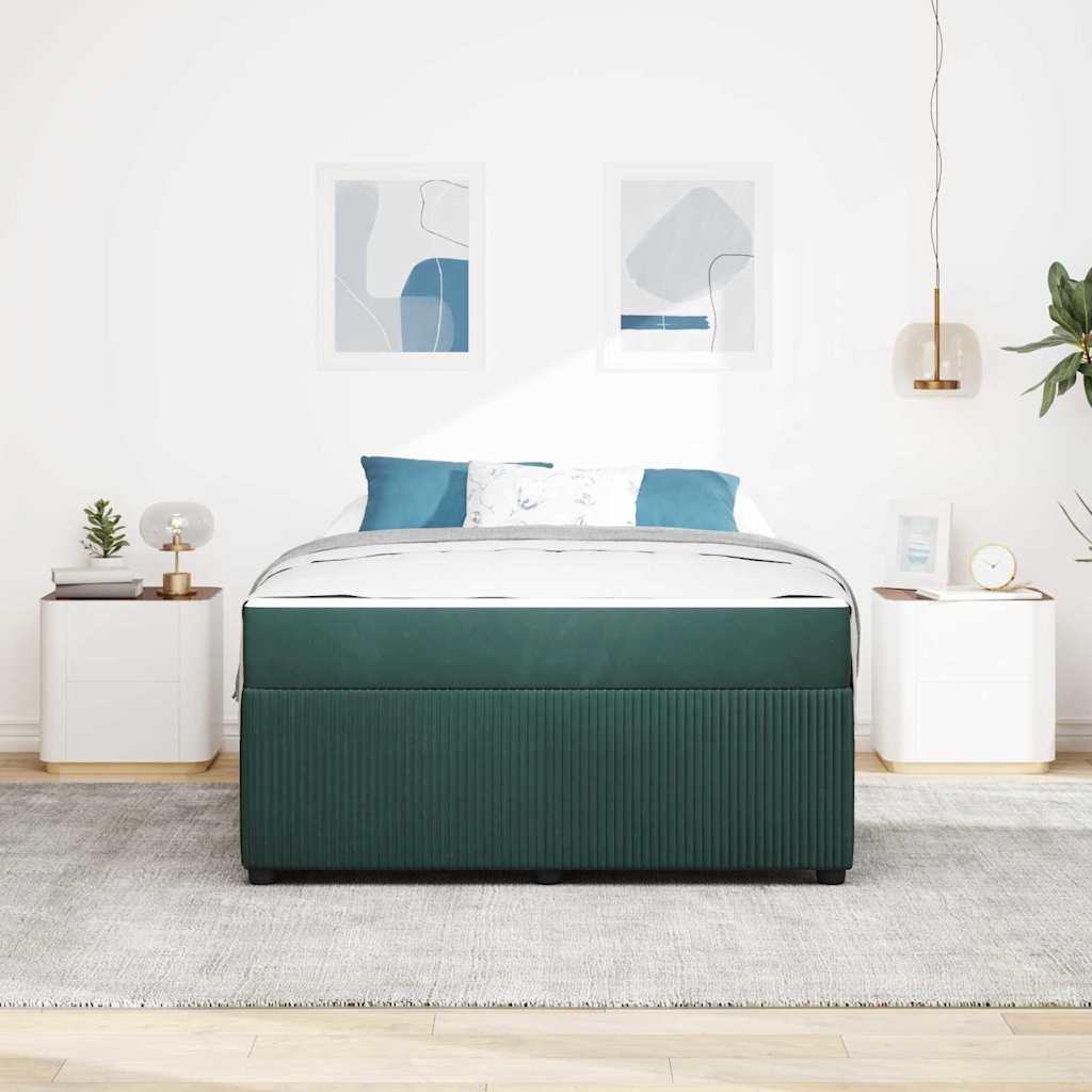 Bedframe met matras Donkergroen 160 x 200 cm Stof is nu te koop bij PeponiXL, paradijselijk wonen!