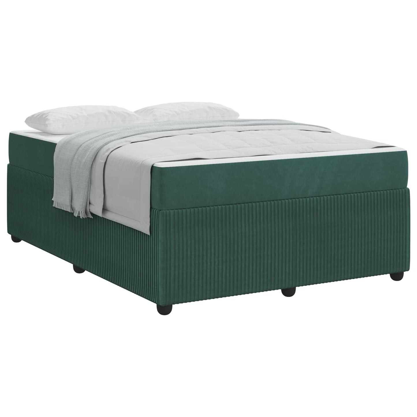 Bedframe met matras Donkergroen 160 x 200 cm Stof is nu te koop bij PeponiXL, paradijselijk wonen!