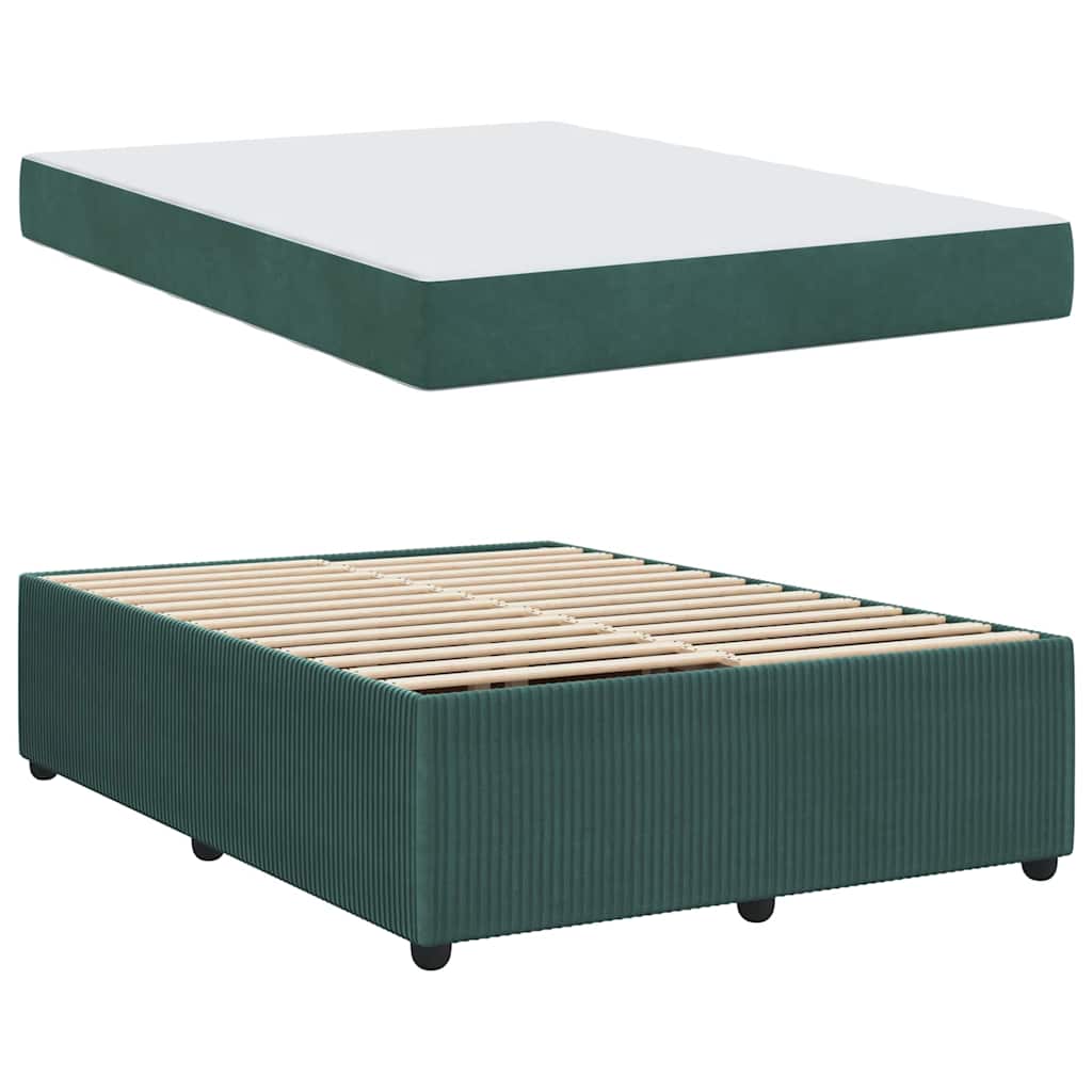 Bedframe met matras Donkergroen 160 x 200 cm Stof is nu te koop bij PeponiXL, paradijselijk wonen!