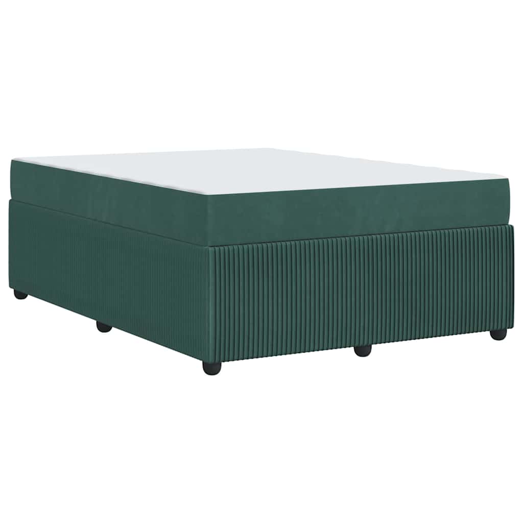 Bedframe met matras Donkergroen 160 x 200 cm Stof is nu te koop bij PeponiXL, paradijselijk wonen!
