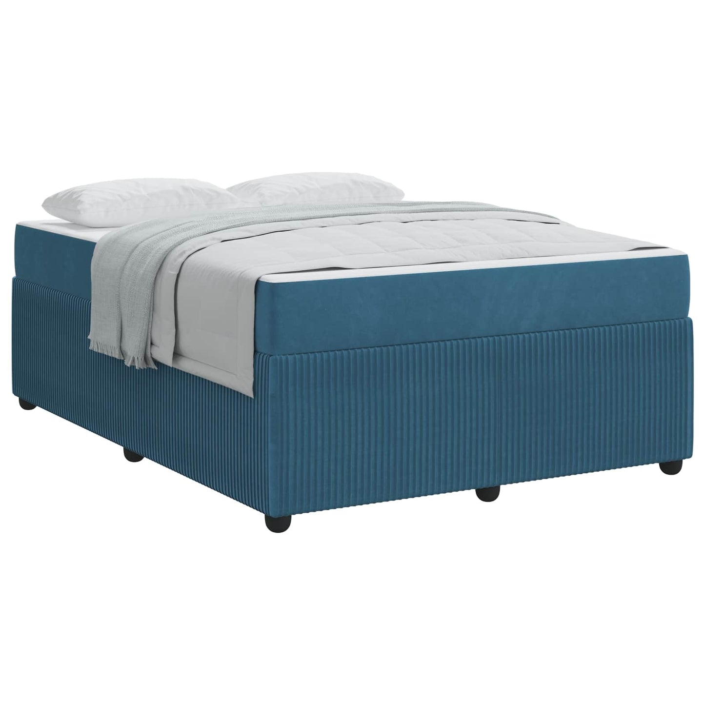 Bedframe met matras Blauw 160 x 200 cm Stof is nu te koop bij PeponiXL, paradijselijk wonen!