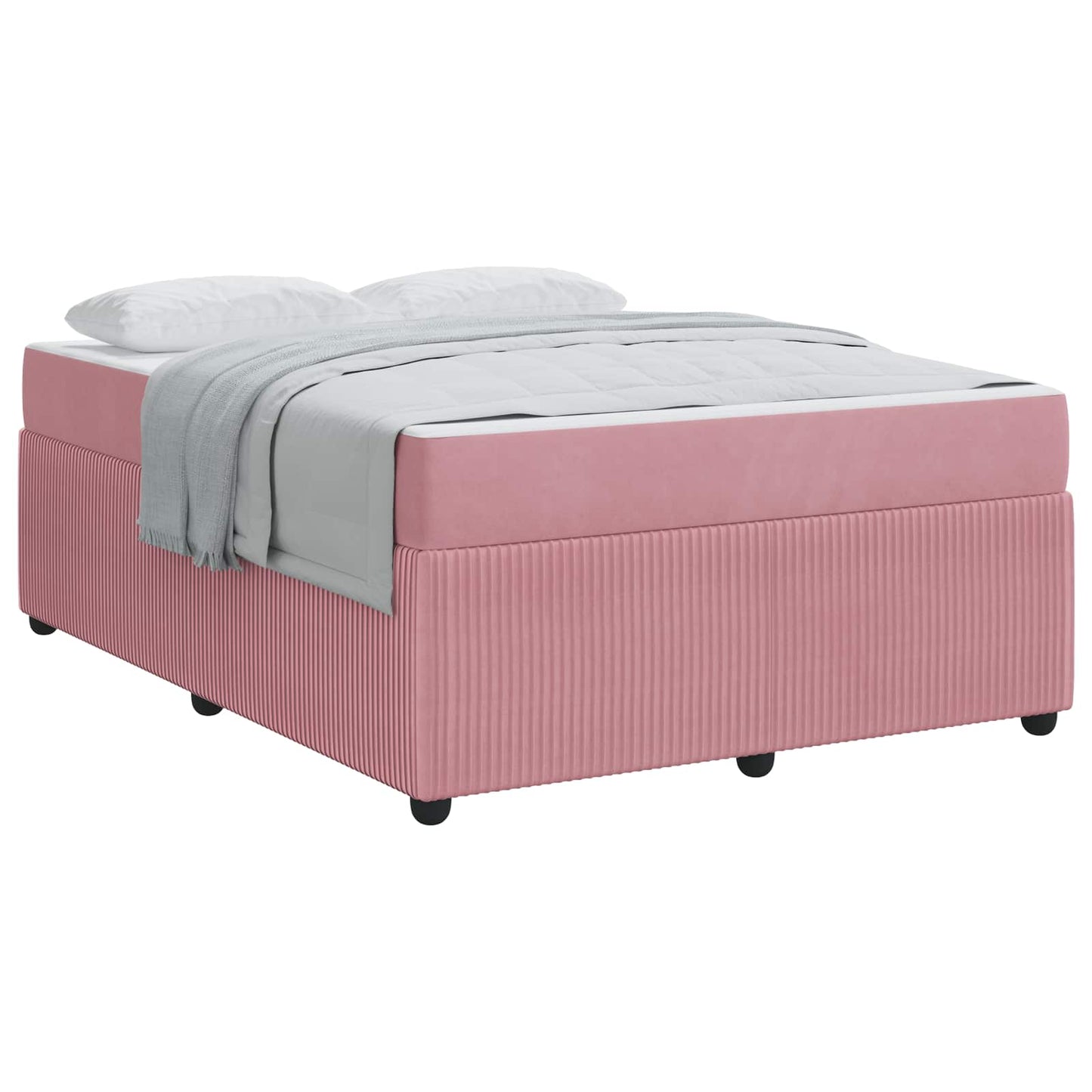 Bedframe met matras Roze 160 x 200 cm Stof is nu te koop bij PeponiXL, paradijselijk wonen!
