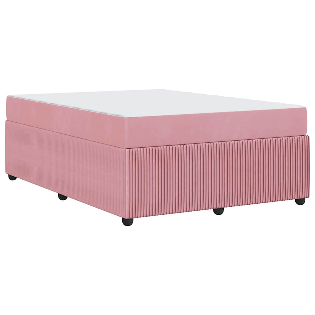 Bedframe met matras Roze 160 x 200 cm Stof is nu te koop bij PeponiXL, paradijselijk wonen!