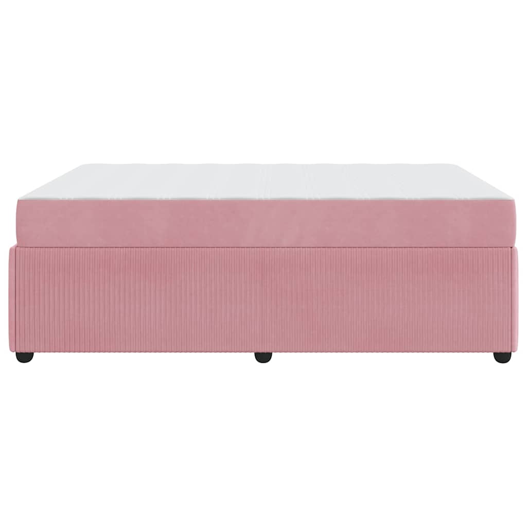 Bedframe met matras Roze 160 x 200 cm Stof is nu te koop bij PeponiXL, paradijselijk wonen!