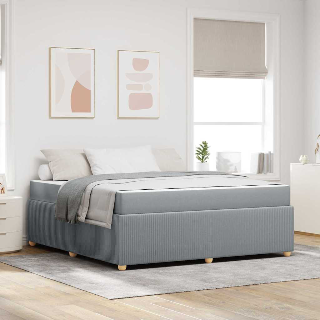 Bedframe met matras Lichtgrijs 180 x 200 cm Stof is nu te koop bij PeponiXL, paradijselijk wonen!