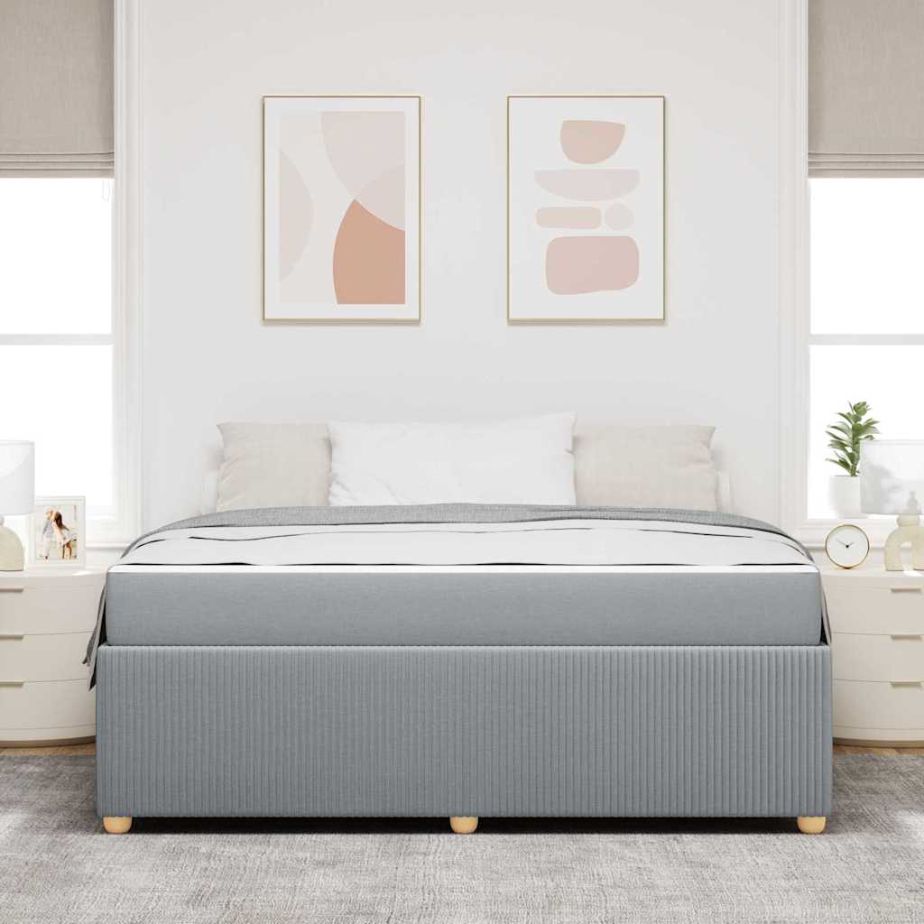Bedframe met matras Lichtgrijs 180 x 200 cm Stof is nu te koop bij PeponiXL, paradijselijk wonen!