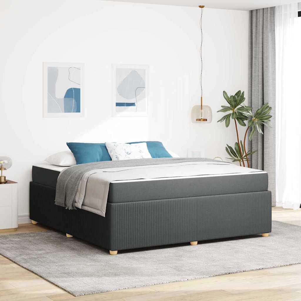 Bedframe met matras Donkergrijs 180 x 200 cm Stof is nu te koop bij PeponiXL, paradijselijk wonen!