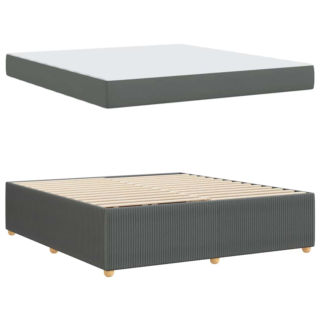 Bedframe met matras Donkergrijs 180 x 200 cm Stof is nu te koop bij PeponiXL, paradijselijk wonen!