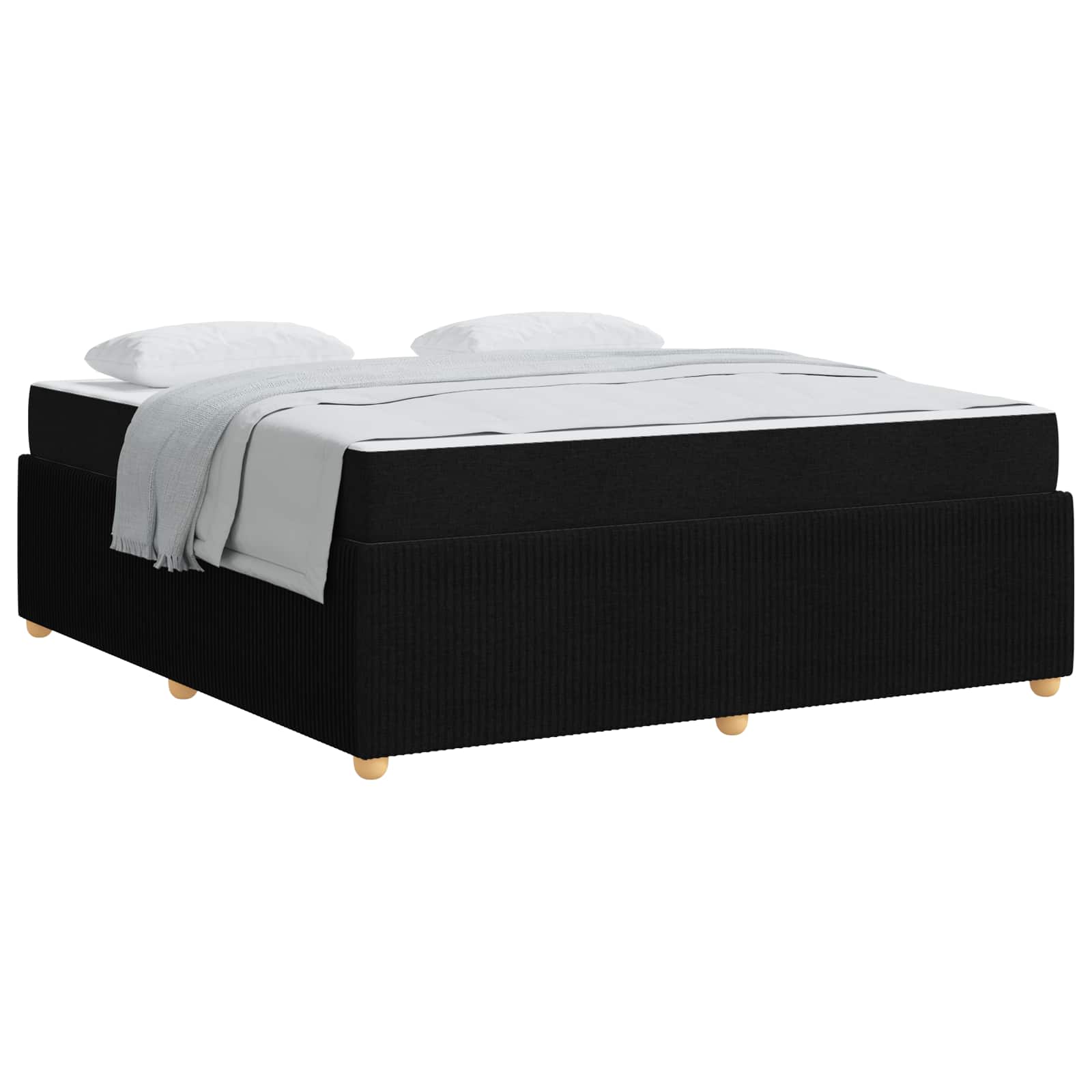 Bedframe met matras Zwart 180 x 200 cm Stof is nu te koop bij PeponiXL, paradijselijk wonen!