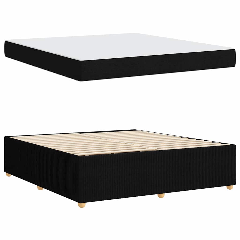 Bedframe met matras Zwart 180 x 200 cm Stof is nu te koop bij PeponiXL, paradijselijk wonen!