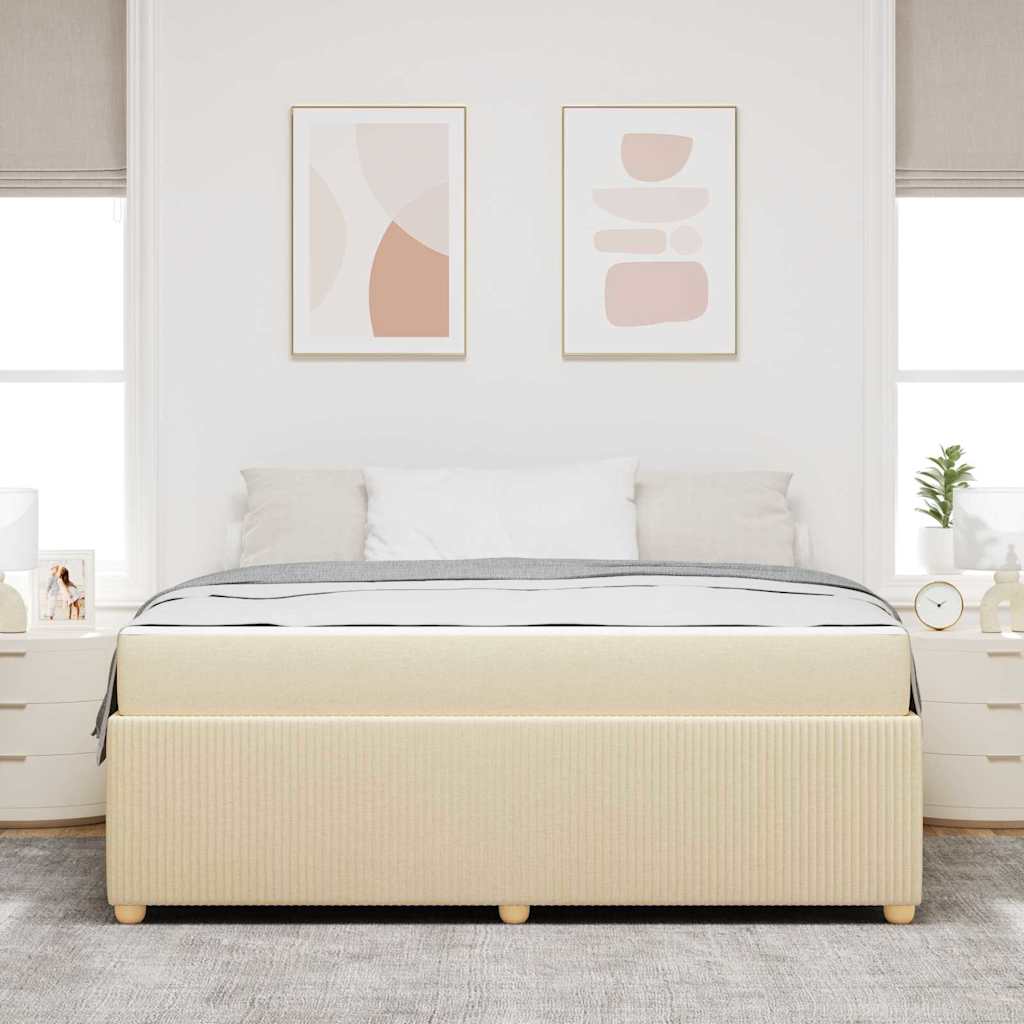 Bedframe met matras Crème 180 x 200 cm Stof is nu te koop bij PeponiXL, paradijselijk wonen!
