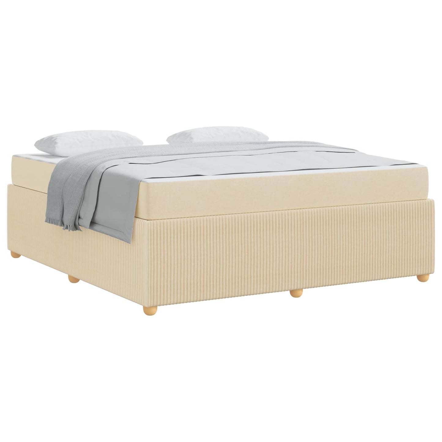 Bedframe met matras Crème 180 x 200 cm Stof is nu te koop bij PeponiXL, paradijselijk wonen!