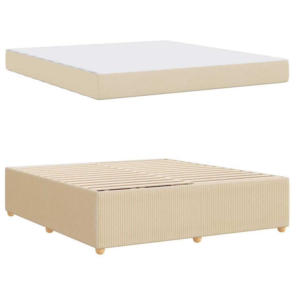 Bedframe met matras Crème 180 x 200 cm Stof is nu te koop bij PeponiXL, paradijselijk wonen!