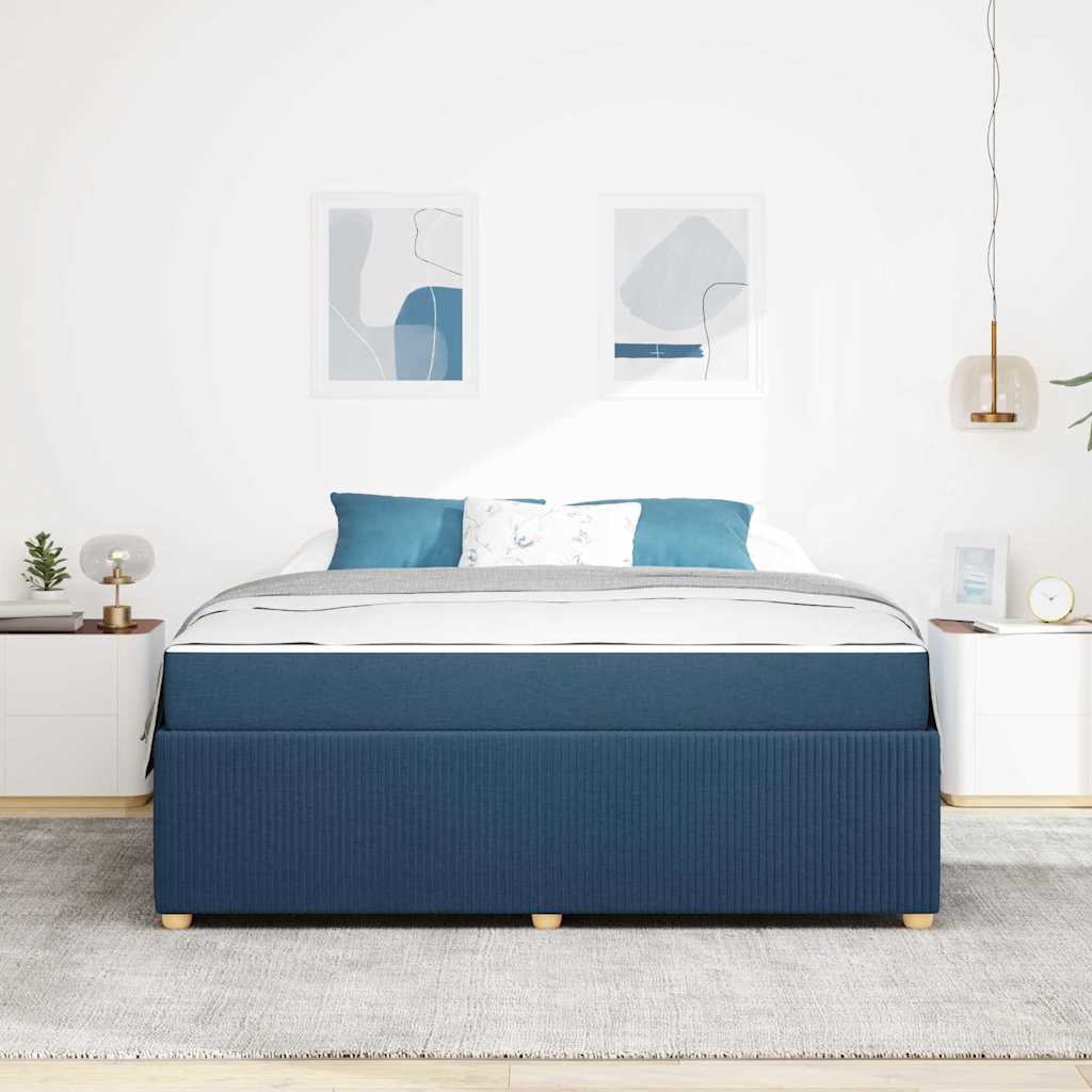 Bedframe met matras Blauw 180 x 200 cm Stof is nu te koop bij PeponiXL, paradijselijk wonen!