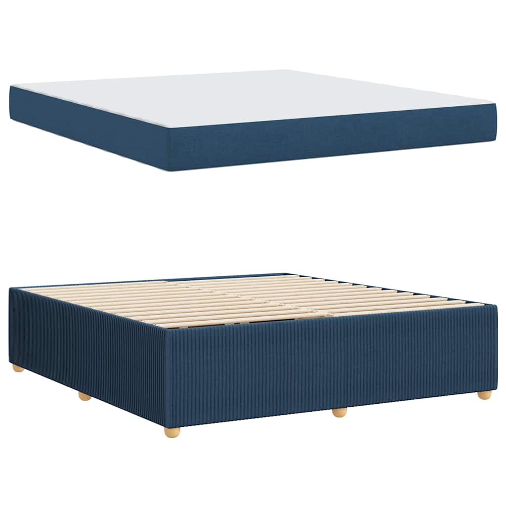 Bedframe met matras Blauw 180 x 200 cm Stof is nu te koop bij PeponiXL, paradijselijk wonen!