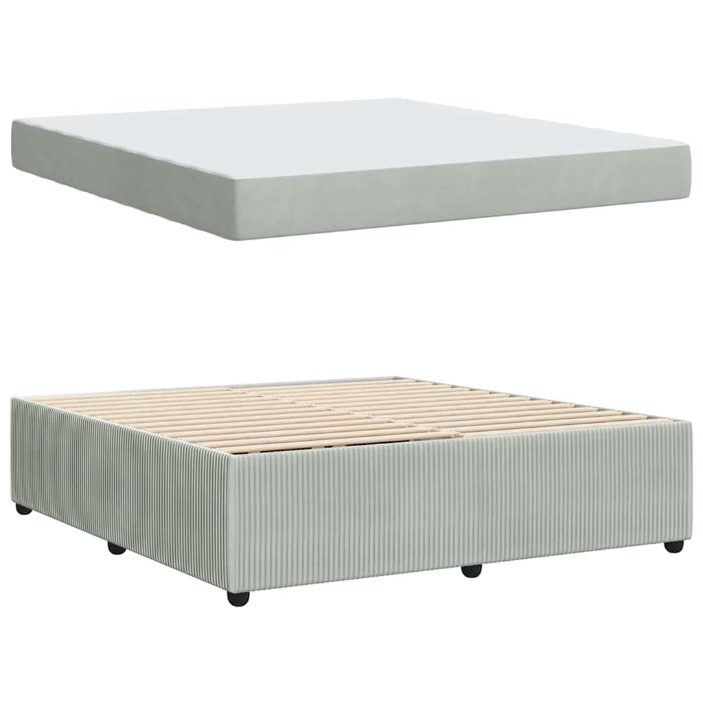 Bedframe met matras Lichtgrijs 180 x 200 cm Stof is nu te koop bij PeponiXL, paradijselijk wonen!