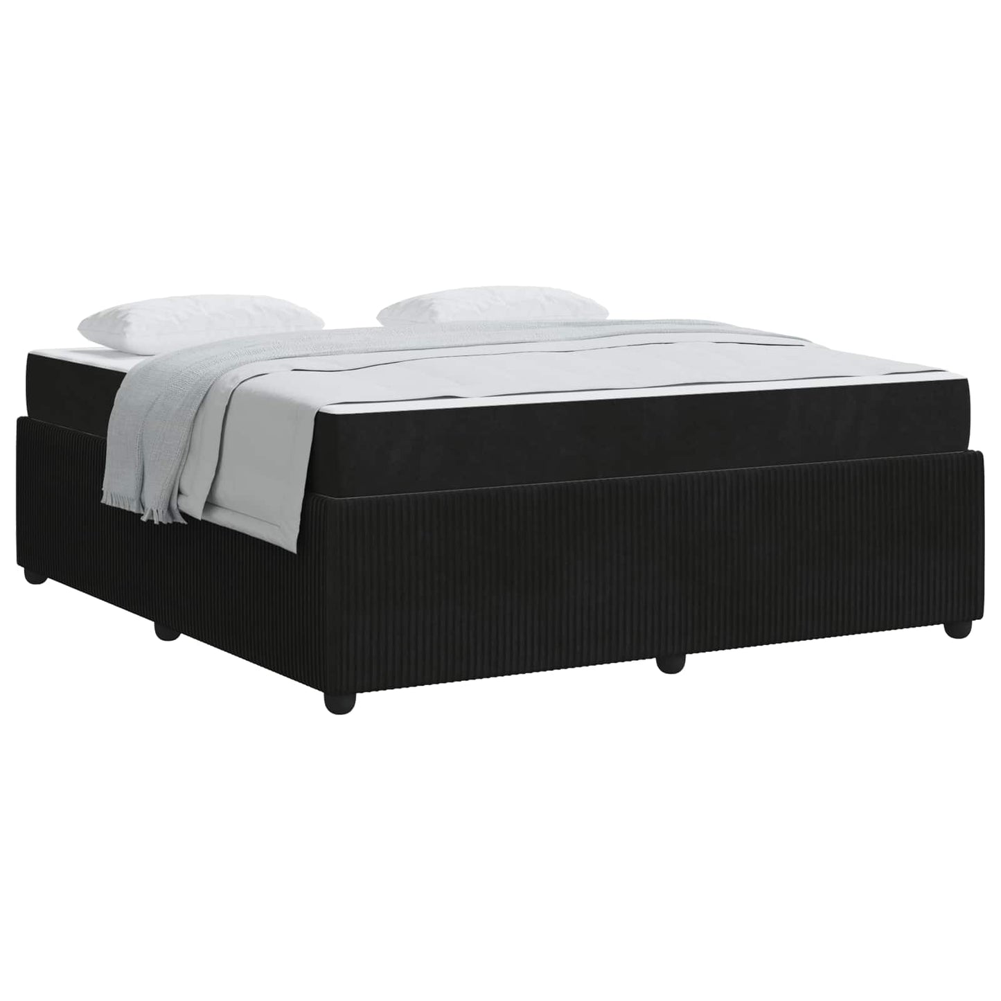 Bedframe met matras Zwart 180 x 200 cm Stof is nu te koop bij PeponiXL, paradijselijk wonen!