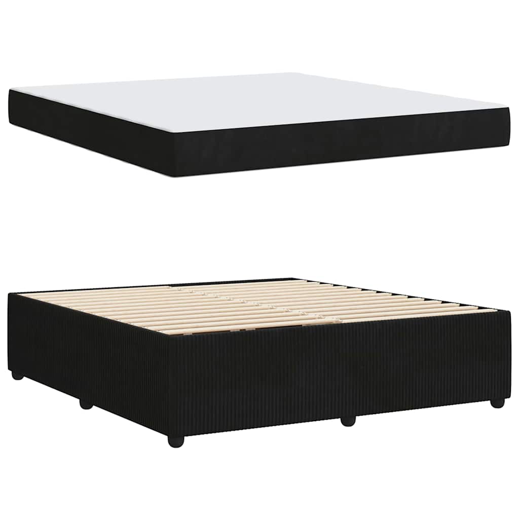 Bedframe met matras Zwart 180 x 200 cm Stof is nu te koop bij PeponiXL, paradijselijk wonen!