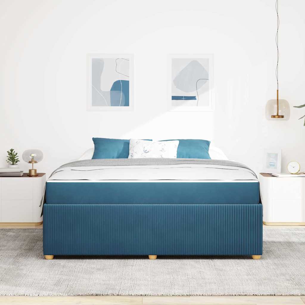 Bedframe met matras Blauw 180 x 200 cm Stof is nu te koop bij PeponiXL, paradijselijk wonen!
