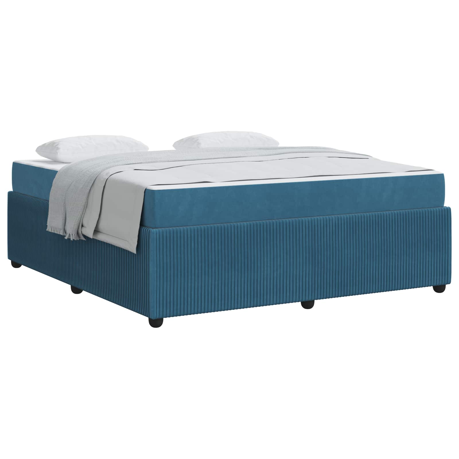 Bedframe met matras Blauw 180 x 200 cm Stof is nu te koop bij PeponiXL, paradijselijk wonen!
