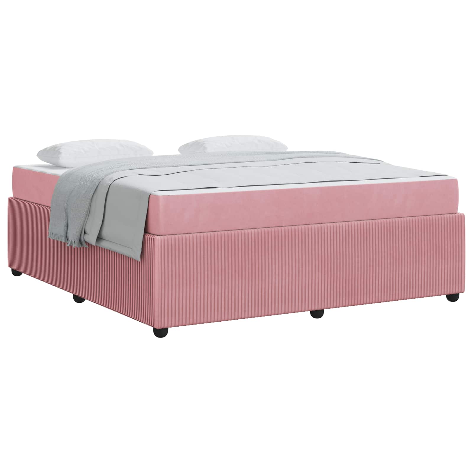 Bedframe met matras Roze 180 x 200 cm Stof is nu te koop bij PeponiXL, paradijselijk wonen!