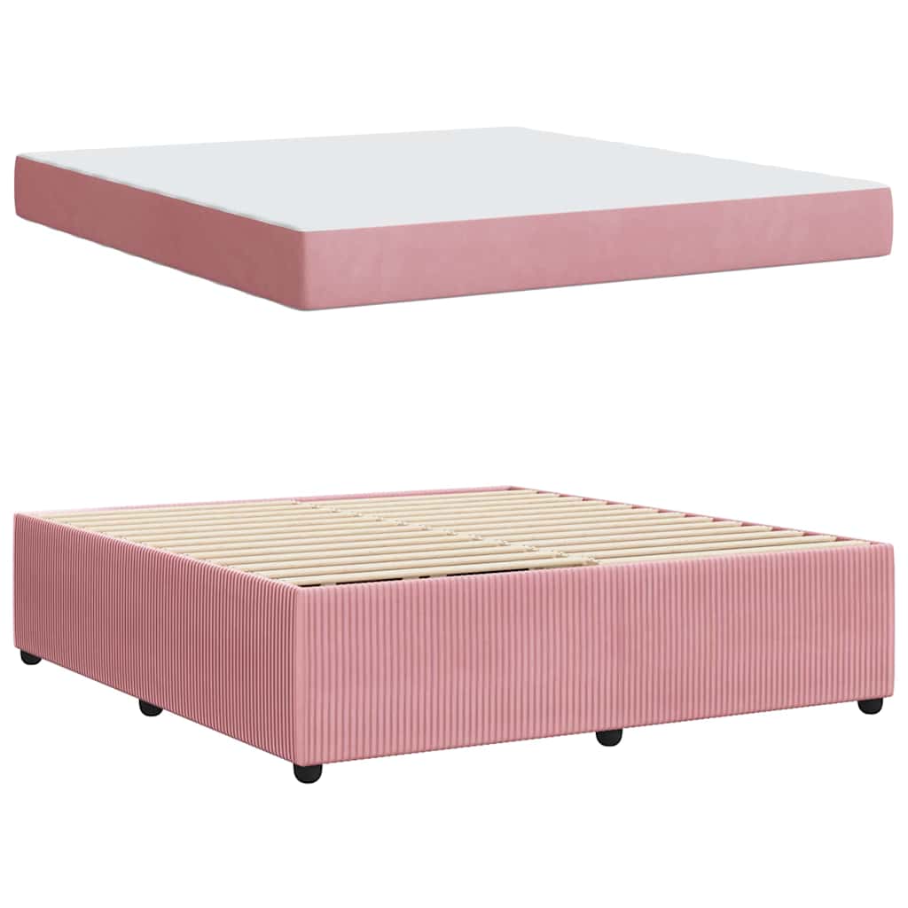 Bedframe met matras Roze 180 x 200 cm Stof is nu te koop bij PeponiXL, paradijselijk wonen!