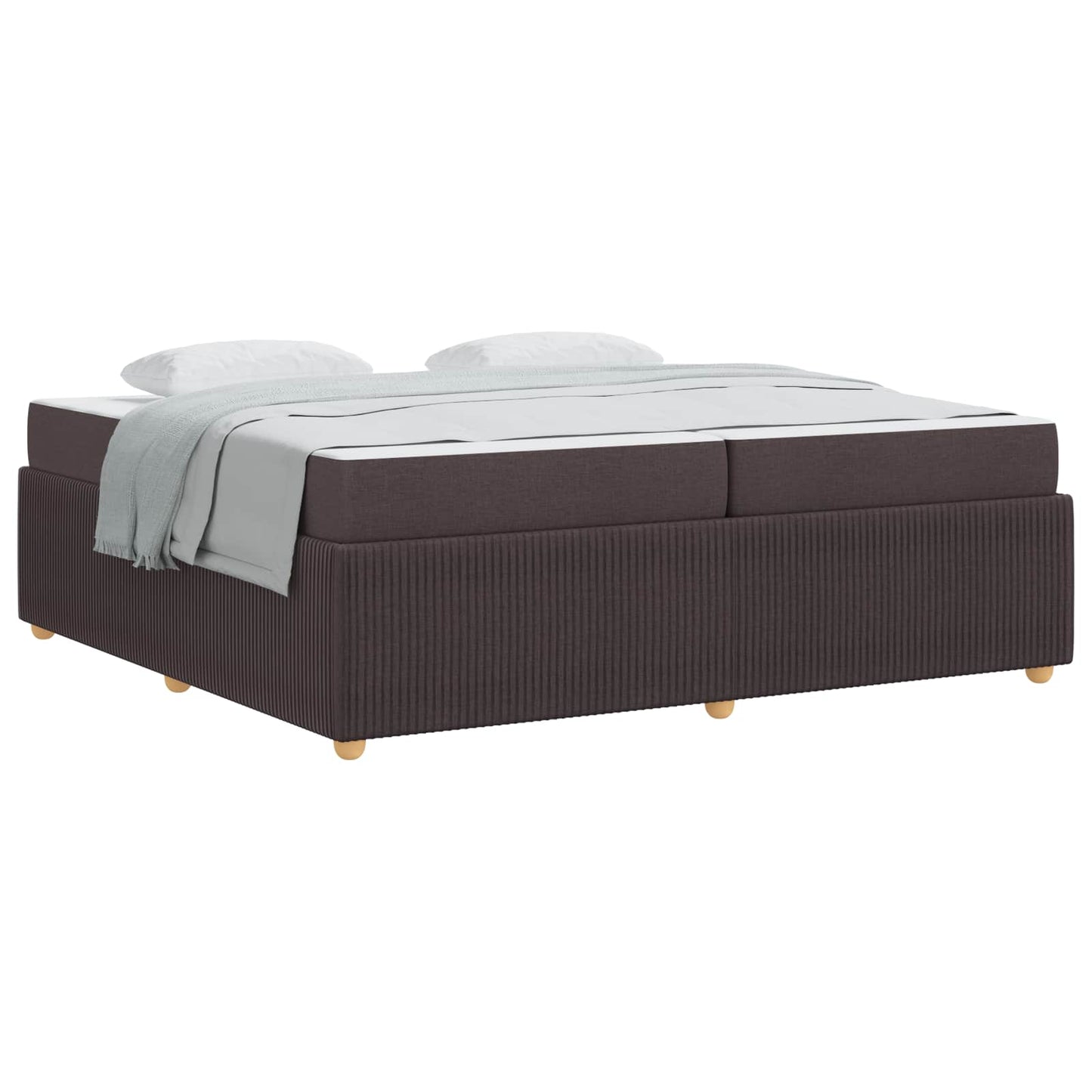 Bedframe met matras Donkerbruin 200 x 200 cm Stof is nu te koop bij PeponiXL, paradijselijk wonen!