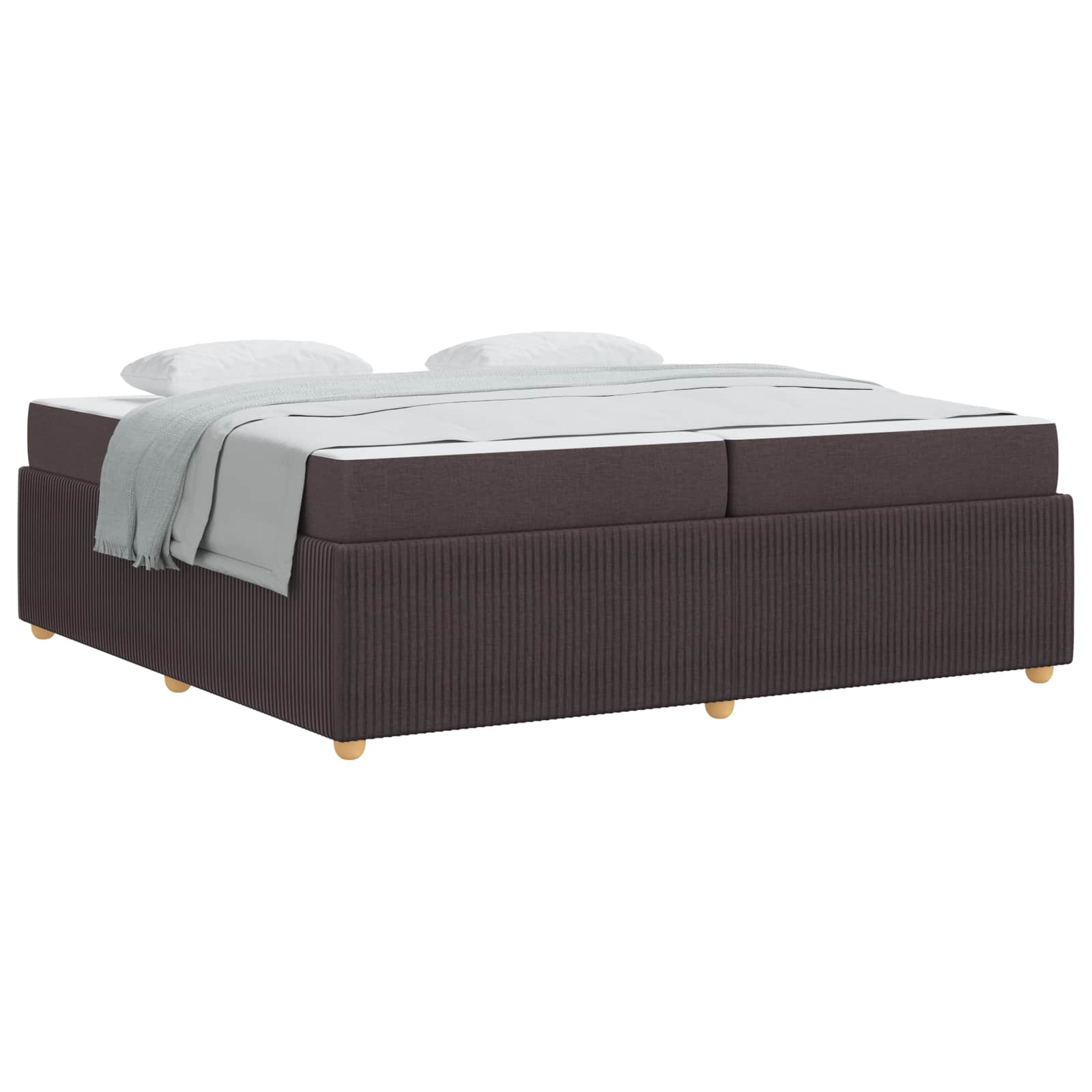 Bedframe met matras Donkerbruin 200 x 200 cm Stof is nu te koop bij PeponiXL, paradijselijk wonen!
