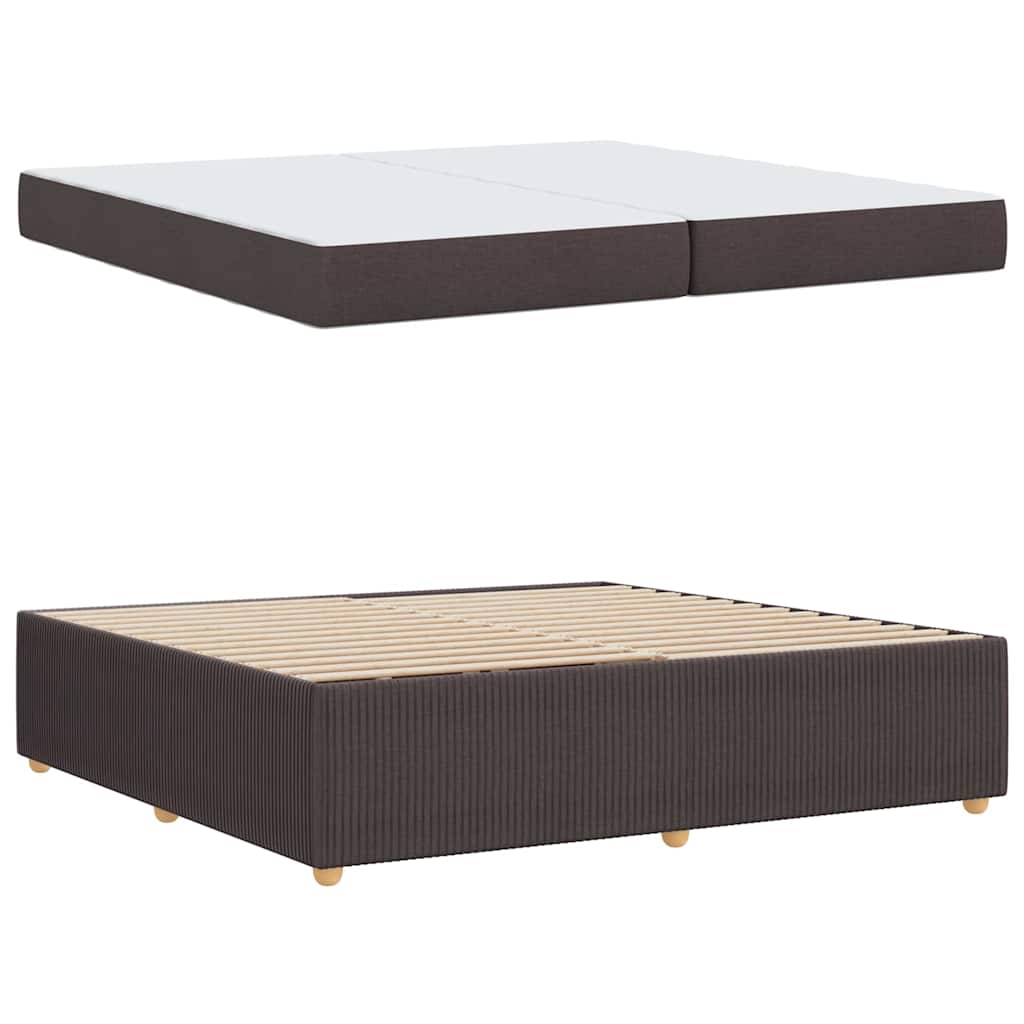 Bedframe met matras Donkerbruin 200 x 200 cm Stof is nu te koop bij PeponiXL, paradijselijk wonen!