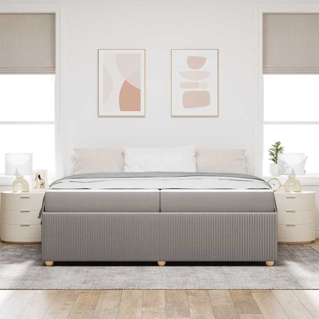 Bedframe met matras Taupe 200 x 200 cm Stof is nu te koop bij PeponiXL, paradijselijk wonen!