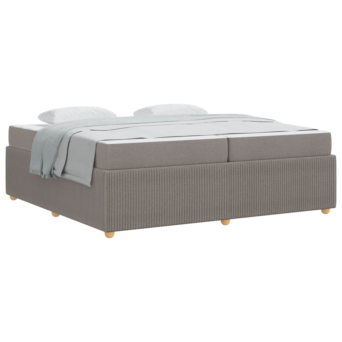 Bedframe met matras Taupe 200 x 200 cm Stof is nu te koop bij PeponiXL, paradijselijk wonen!