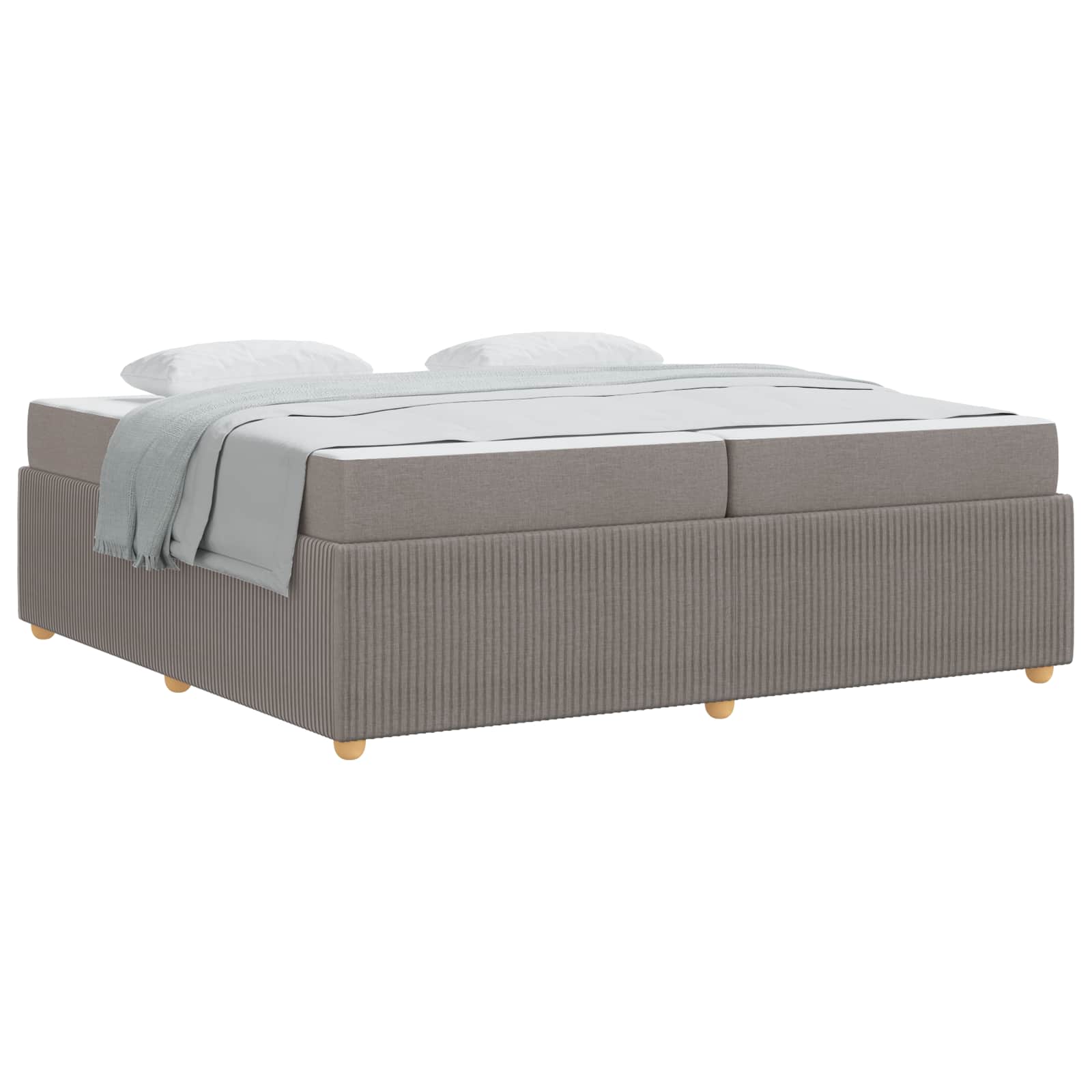 Bedframe met matras Taupe 200 x 200 cm Stof is nu te koop bij PeponiXL, paradijselijk wonen!