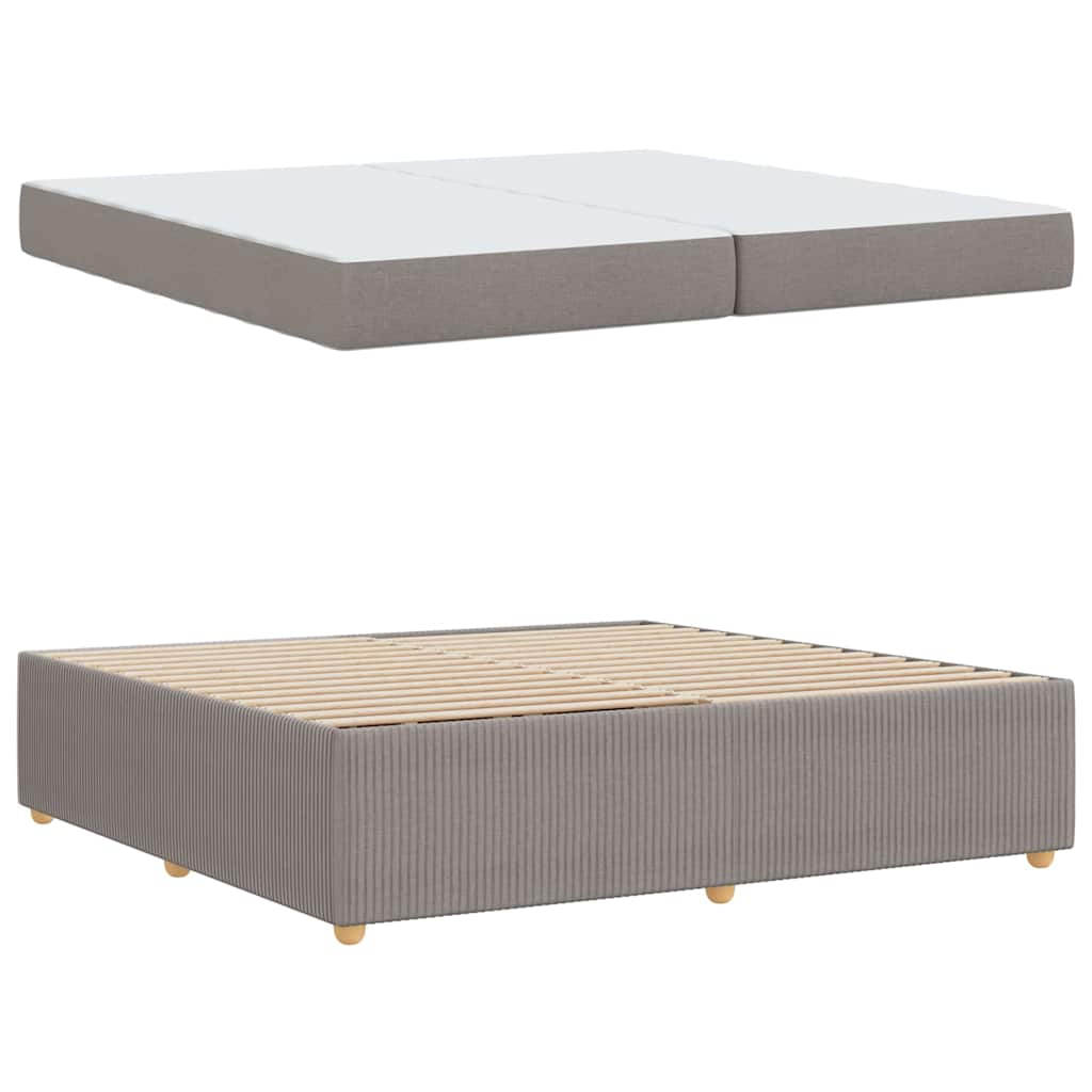 Bedframe met matras Taupe 200 x 200 cm Stof is nu te koop bij PeponiXL, paradijselijk wonen!