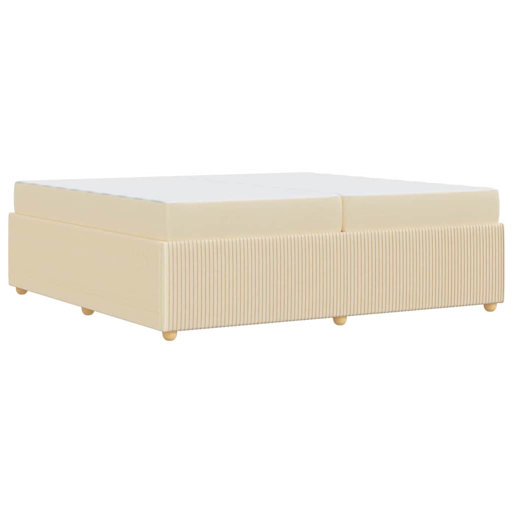 Bedframe met matras Crème 200 x 200 cm Stof is nu te koop bij PeponiXL, paradijselijk wonen!