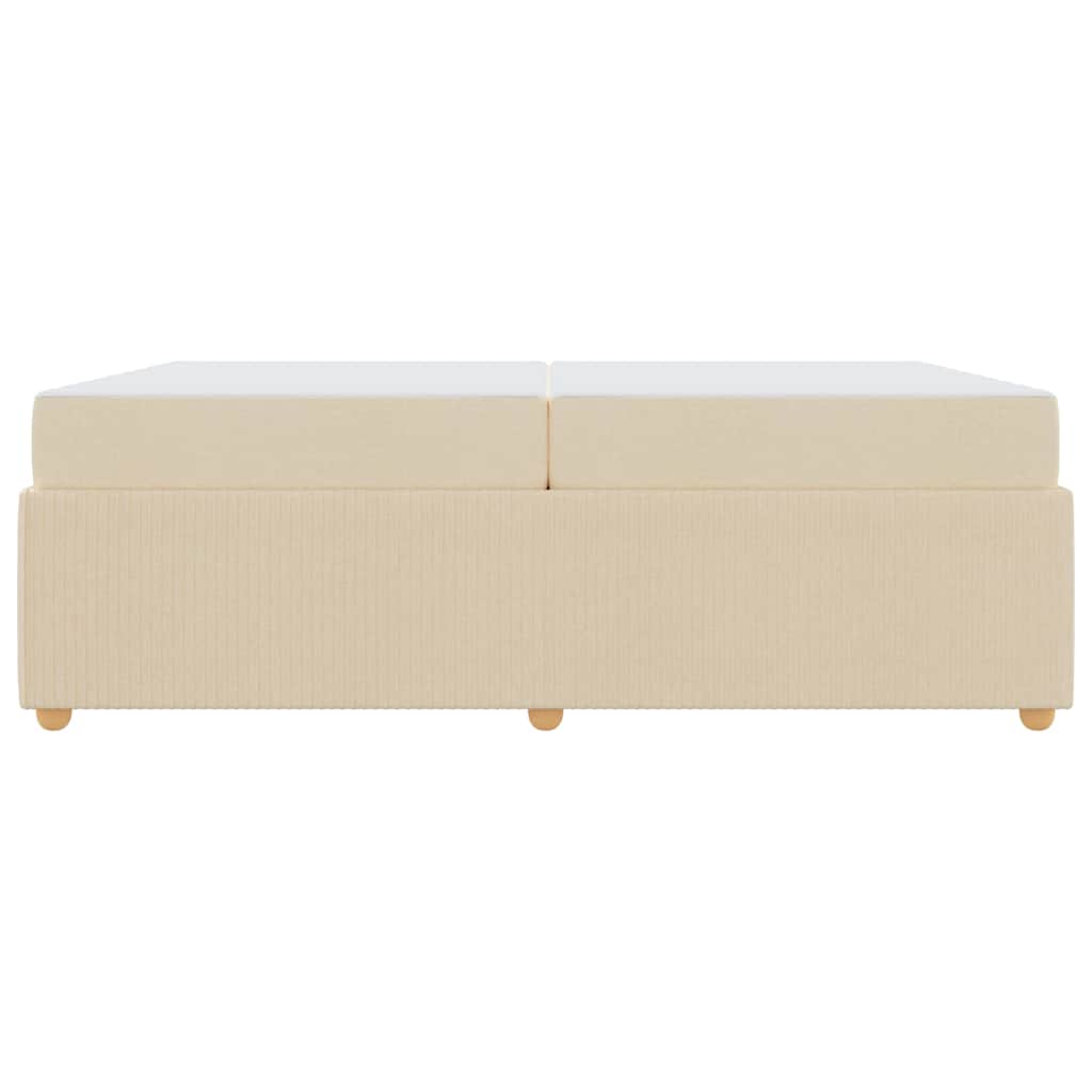 Bedframe met matras Crème 200 x 200 cm Stof is nu te koop bij PeponiXL, paradijselijk wonen!