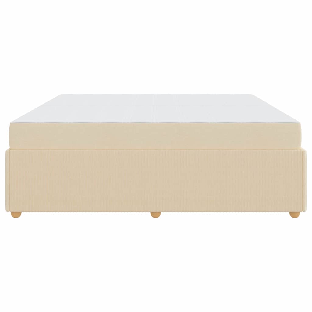 Bedframe met matras Crème 200 x 200 cm Stof is nu te koop bij PeponiXL, paradijselijk wonen!