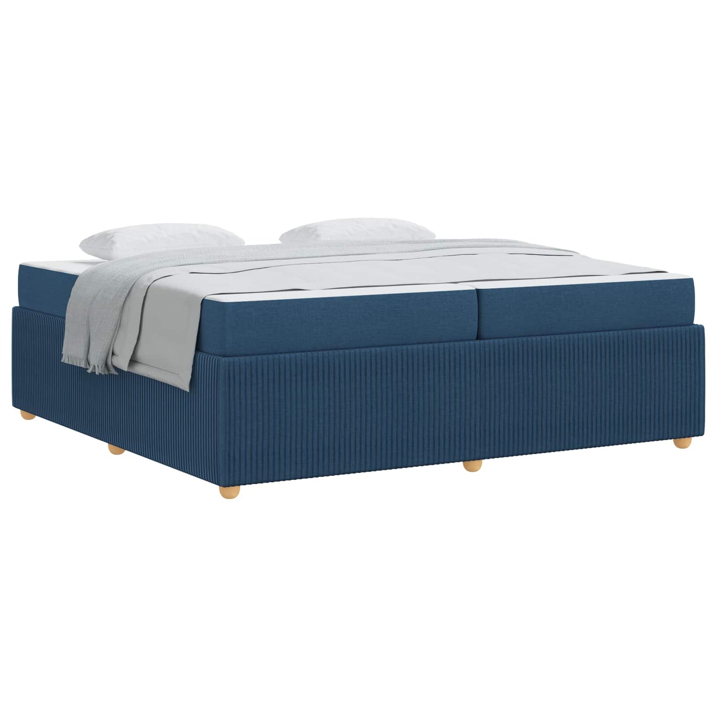 Bedframe met matras Blauw 200 x 200 cm Stof is nu te koop bij PeponiXL, paradijselijk wonen!