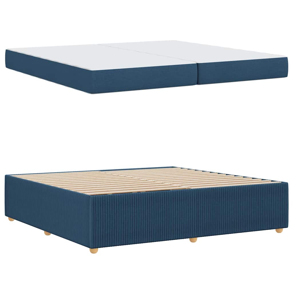 Bedframe met matras Blauw 200 x 200 cm Stof is nu te koop bij PeponiXL, paradijselijk wonen!