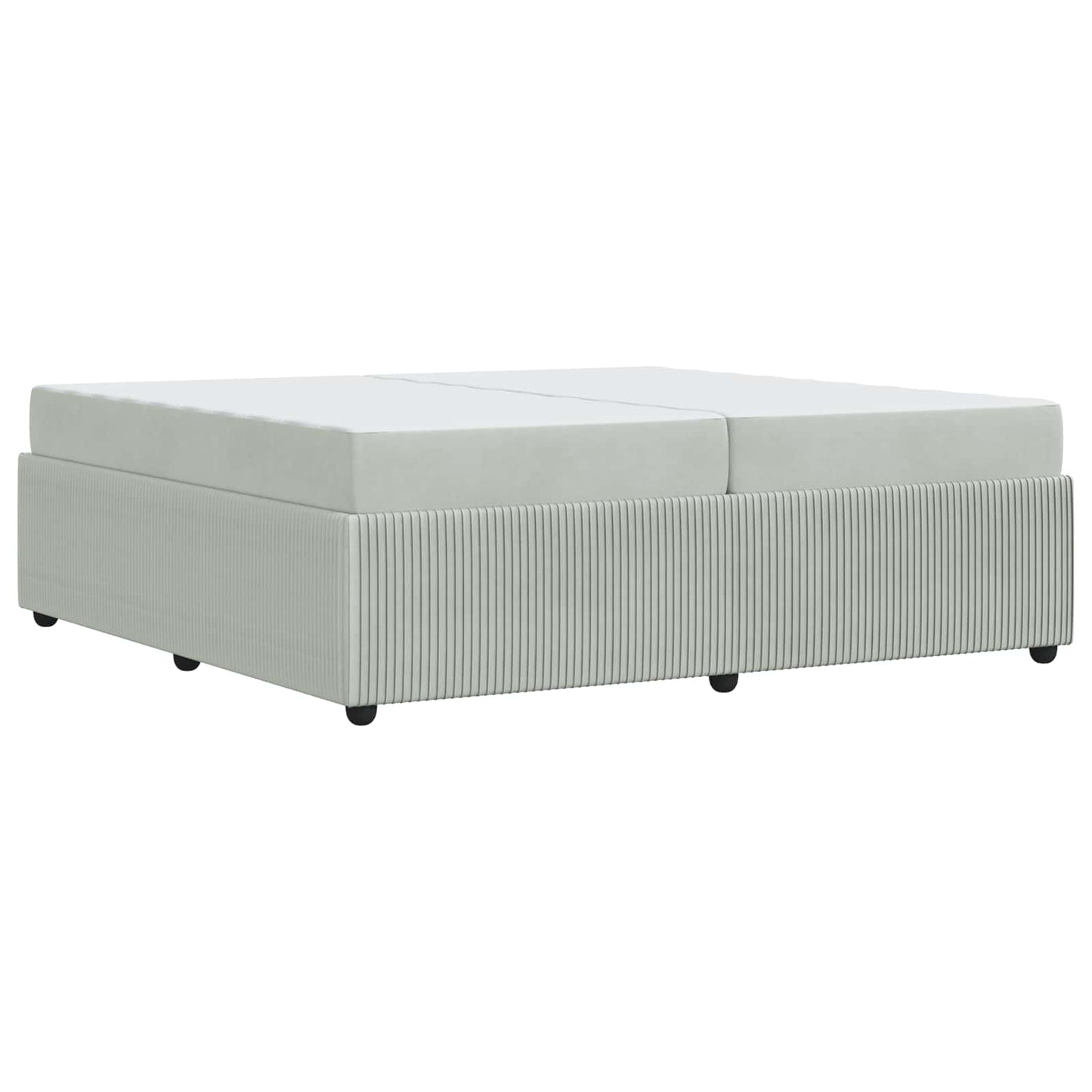 Bedframe met matras Lichtgrijs 200 x 200 cm Stof is nu te koop bij PeponiXL, paradijselijk wonen!