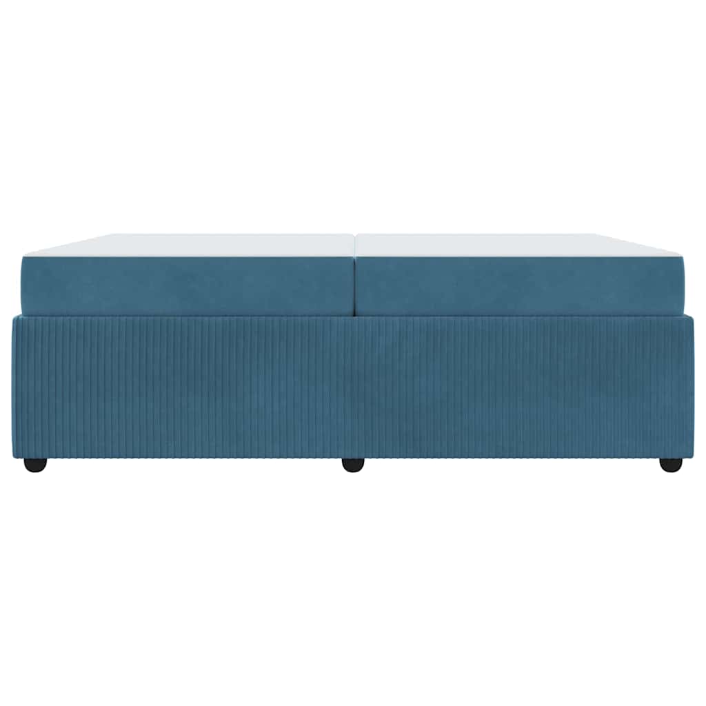 Bedframe met matras Blauw 200 x 200 cm Stof is nu te koop bij PeponiXL, paradijselijk wonen!