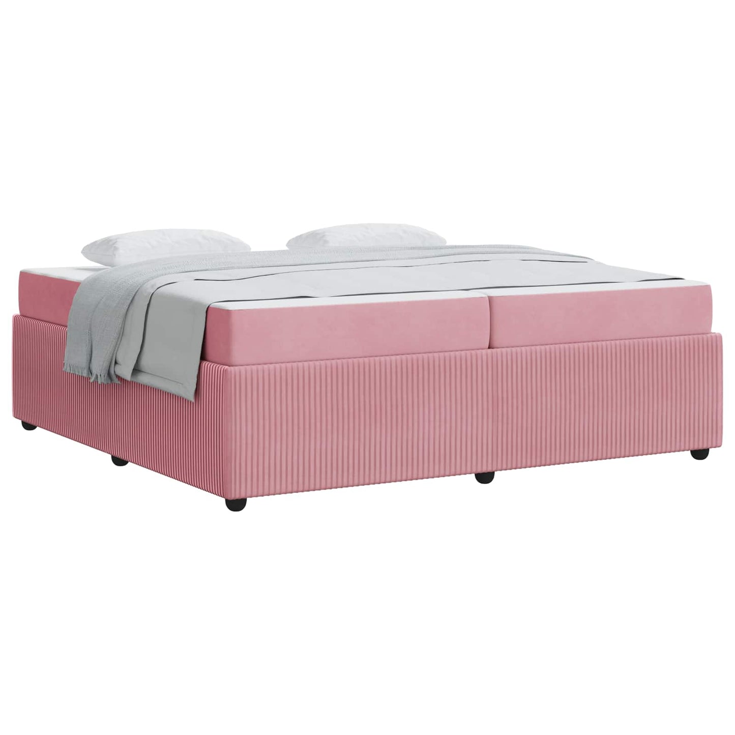 Bedframe met matras Roze 200 x 200 cm Stof is nu te koop bij PeponiXL, paradijselijk wonen!