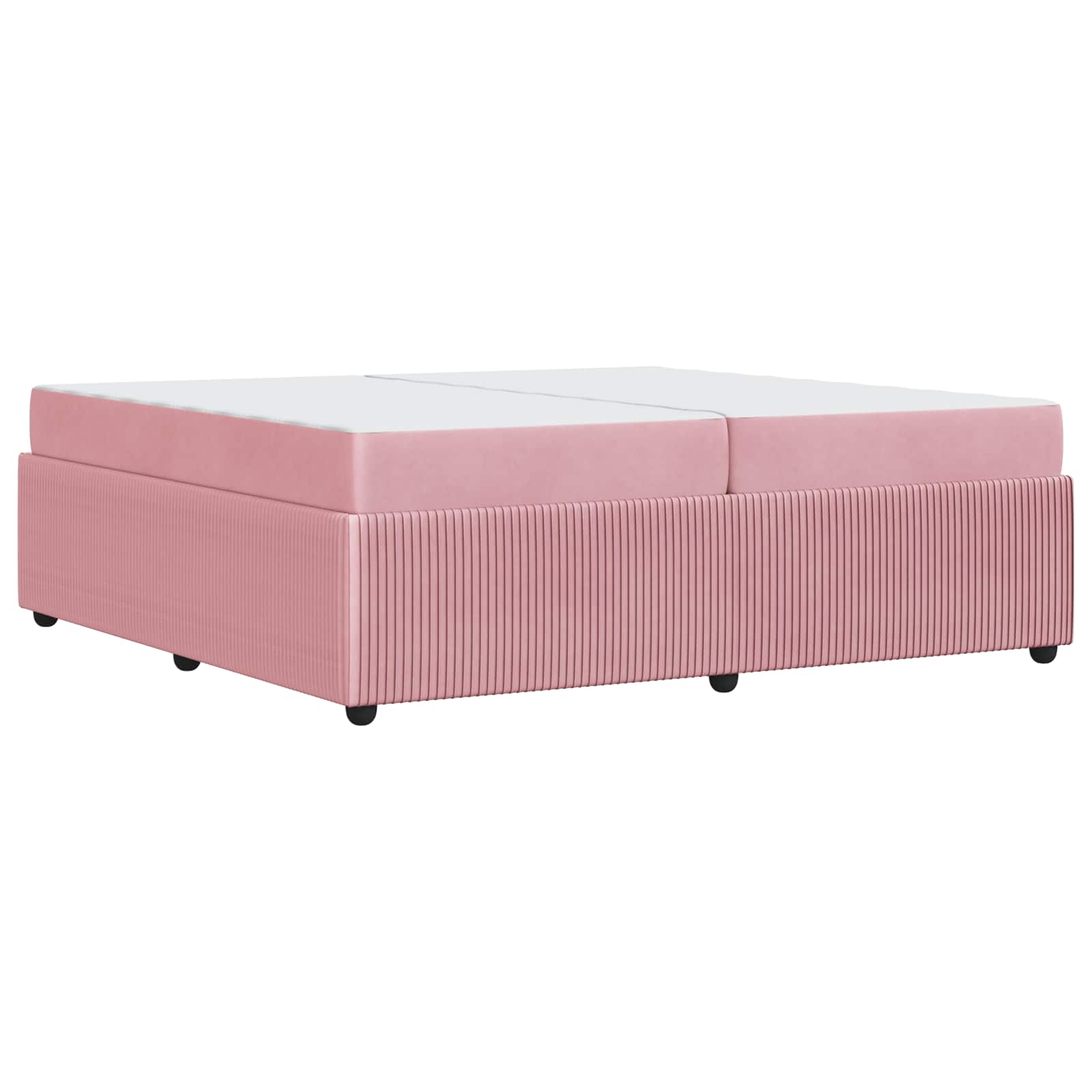 Bedframe met matras Roze 200 x 200 cm Stof is nu te koop bij PeponiXL, paradijselijk wonen!