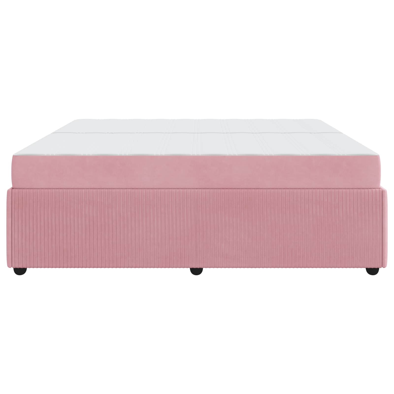 Bedframe met matras Roze 200 x 200 cm Stof is nu te koop bij PeponiXL, paradijselijk wonen!