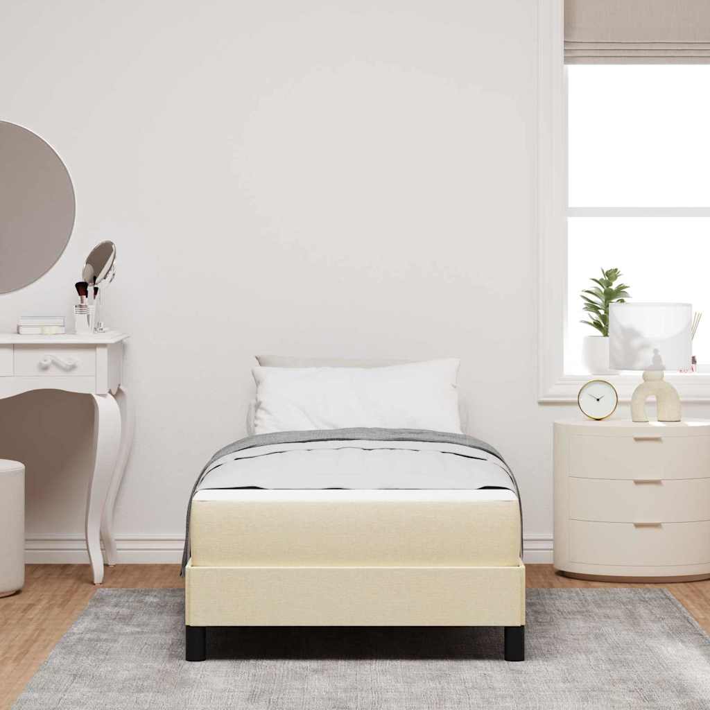 Boxspringbed met matras Crème 80 x 200 cm Stof is nu te koop bij PeponiXL, paradijselijk wonen!
