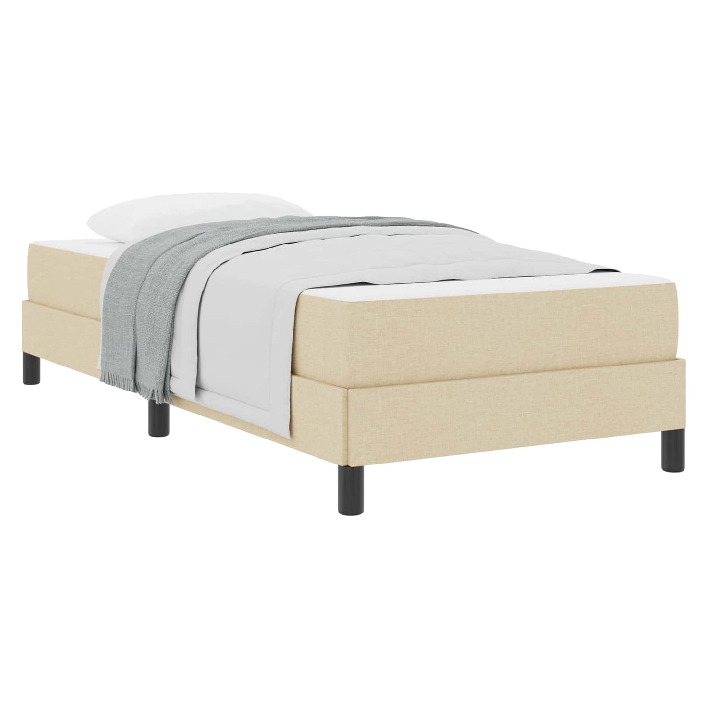 Boxspringbed met matras Crème 80 x 200 cm Stof is nu te koop bij PeponiXL, paradijselijk wonen!