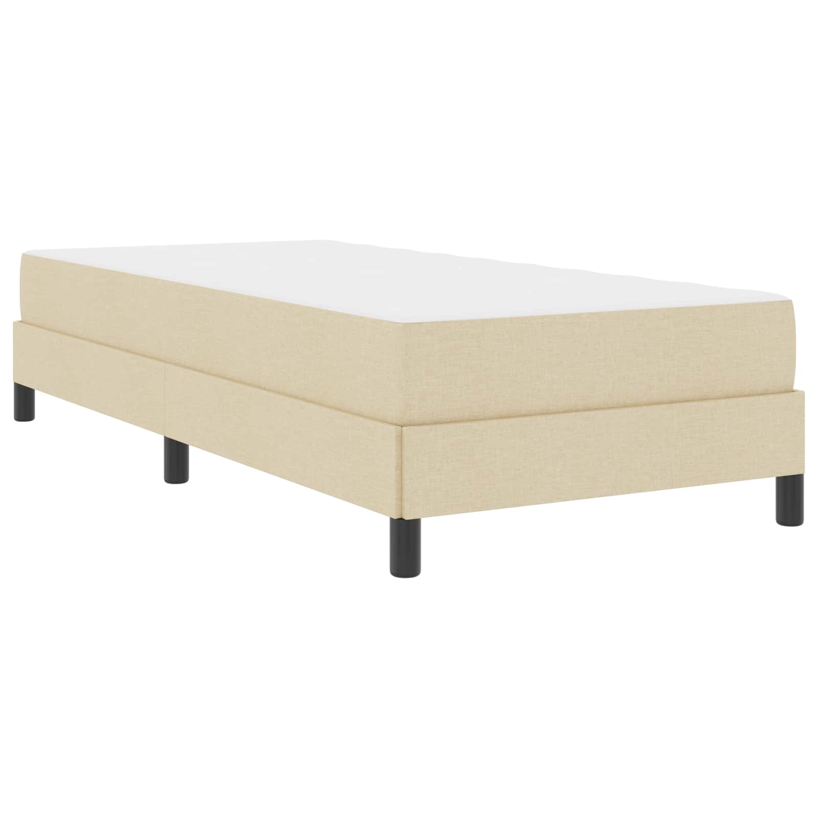 Boxspringbed met matras Crème 80 x 200 cm Stof is nu te koop bij PeponiXL, paradijselijk wonen!