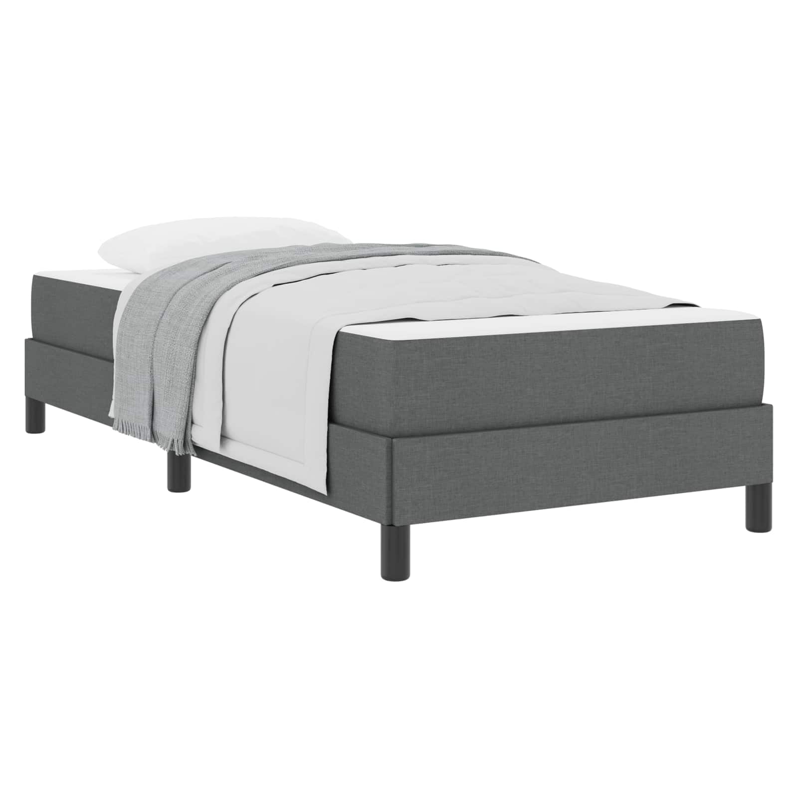 Boxspringbed met matras Donkergrijs 90 x 190 cm Stof is nu te koop bij PeponiXL, paradijselijk wonen!