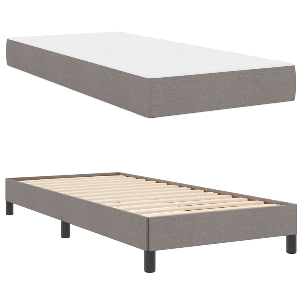 Boxspringbed met matras Taupe 90 x 190 cm Stof is nu te koop bij PeponiXL, paradijselijk wonen!