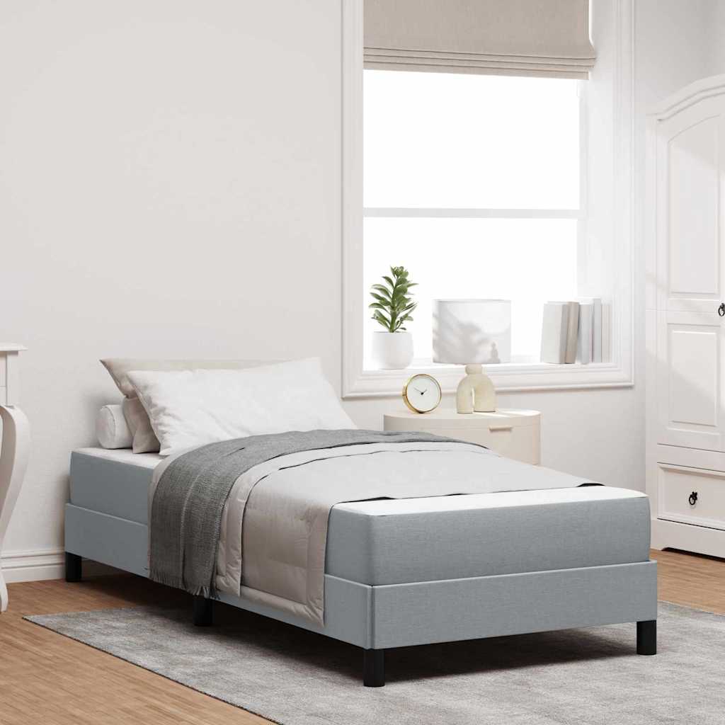 Boxspringbed met matras Lichtgrijs 90 x 200 cm Stof is nu te koop bij PeponiXL, paradijselijk wonen!