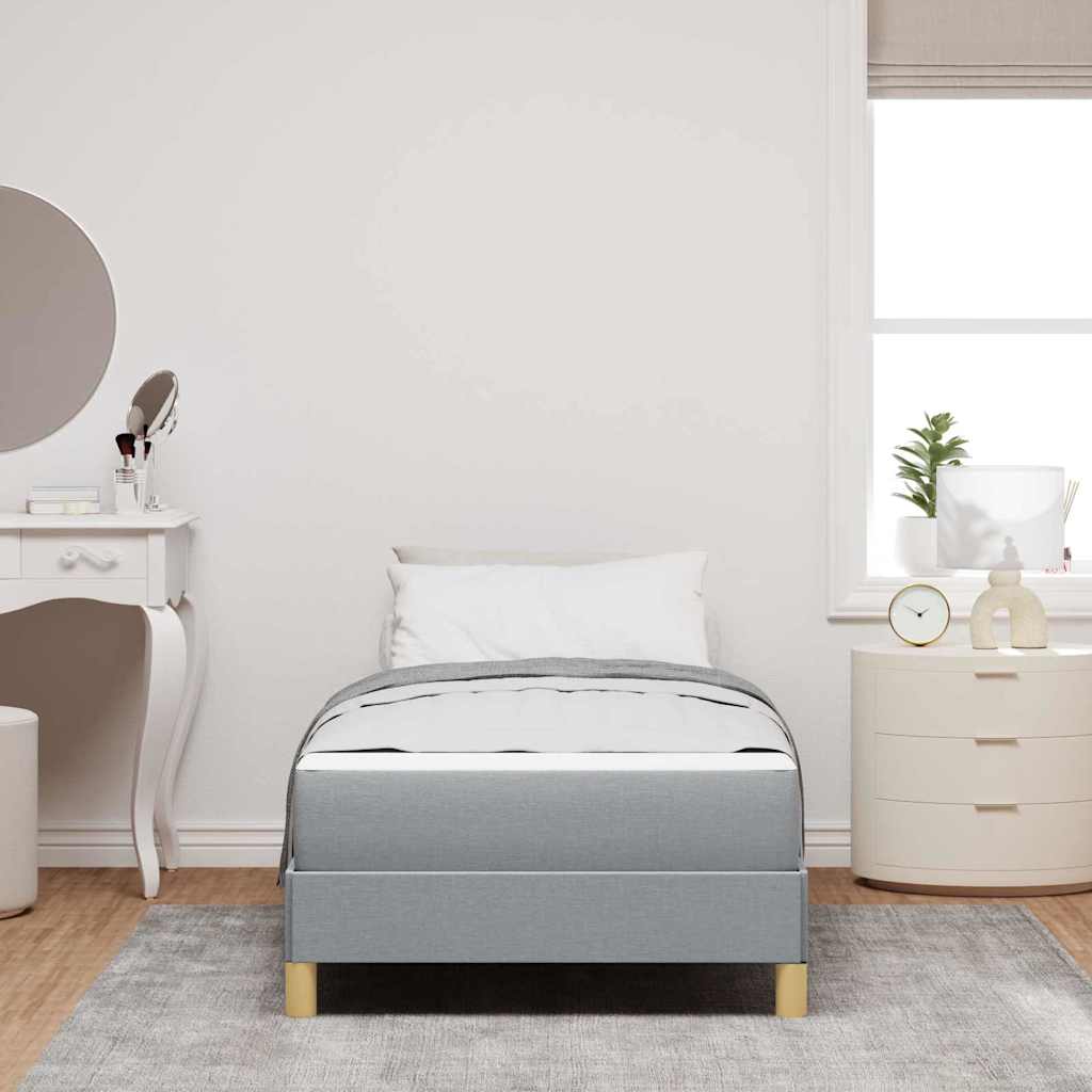 Boxspringbed met matras Lichtgrijs 90 x 200 cm Stof is nu te koop bij PeponiXL, paradijselijk wonen!